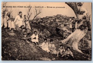Algeria Postcard White Fathers Missions Kabylia Students on a Walk c1910