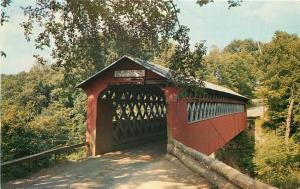 VT, East Arlington, Vermont, Old Covered Chiselville Bridge, Forwards Color25263