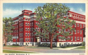 BINGHAMTON, New York NY    CITY HOSPITAL   ca1940's Curteich Linen Postcard