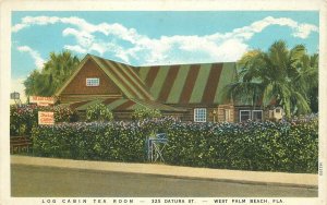 Postcard Florida West Palm Beach Log Cabin Tea Room occupation Asheville 23-9668