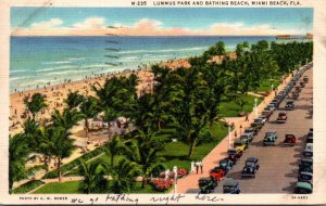 Florida Miami Beach Lummus Park and Bathing Beach 1936 Curteich