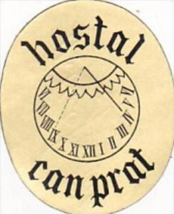 SPAIN BARCELONA HOSTAL CAN PRAT VINTAGE LUGGAGE LABEL