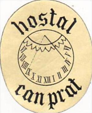 SPAIN BARCELONA HOSTAL CAN PRAT VINTAGE LUGGAGE LABEL