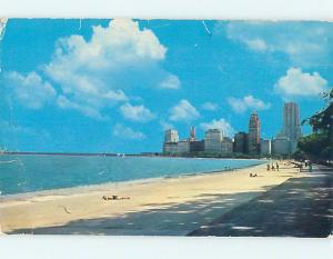 Pre-1980 SCENE AT BEACH Chicago Illinois IL M7539