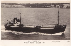 MV Lisbeth Metcalf Motor Coasters Real Photo Old Ship Postcard