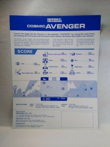 Cosmic Avenger Arcade Flyer Universal Original 1981 Space Age Promo 8.5 x 11