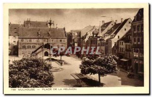 Old Postcard Mulhouse Place De La Reunion