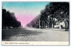 1912 East Fourth Street Trees Residences Spirit Lake Iowa IA Posted Postcard