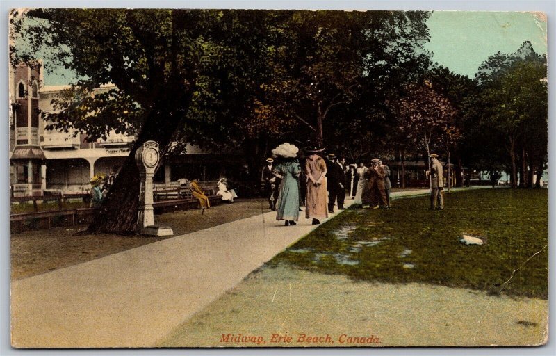 Postcard Erie Beach Ontario c1912 Midway Welland County to Mazomanie Wisconsin