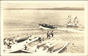 Oxford ME Camp Ohulvo Boating Canoes Real Photo Postcard