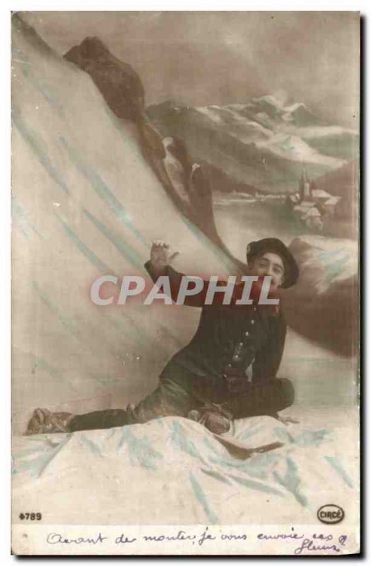 Old Postcard Militaria Alpine hunters