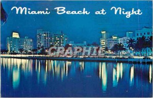 Old Postcard Miami Beach at night