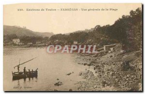 Old Postcard surroundings Toulon Fabregas General view of the Beach