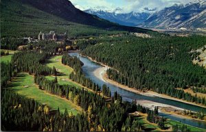 Canada Banff National Park Banff Springs Hotel Golf Course and Bow River