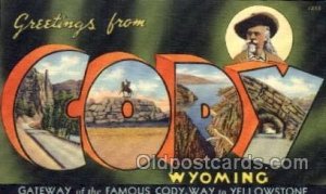 Cody, Wyoming Large Letter Town Unused 