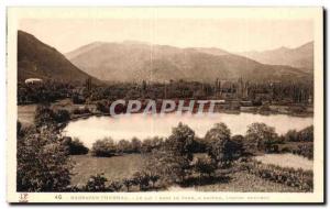 Postcard Old Barbazan Thermal Lake In the background left the & # modern 39hotel