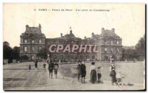 Old Postcard Paris View from the Luxembourg Palace (children)