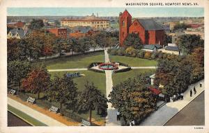 Newport News Virginia Washington Square Birdseye View Antique Postcard (K2312)