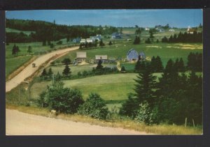 PEI Typical farm community along the open road rolling countryside 1962 ~ Chrome