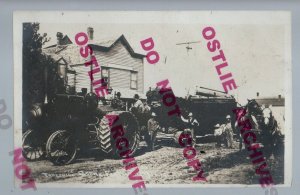 Fertile MINNESOTA RPPC c1910 STEAM ENGINE Tractor GENERAL STORE nr Crookston MN