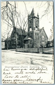 ROSLINDALE MA CONGREGATIONAL CHURCH ANTIQUE POSTCARD