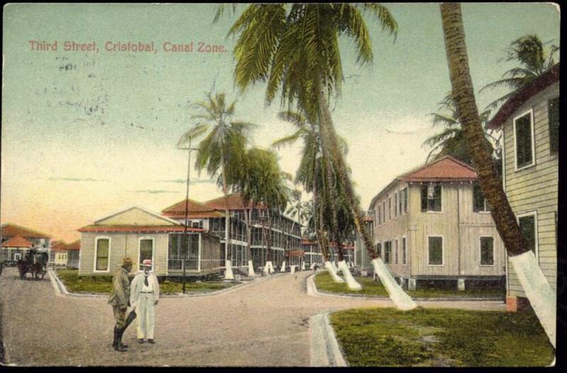 Canal Zone, Panama, CRISTOBAL, Third Street, People (1913)