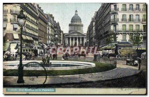 Old Postcard Paris Street Souflot And Pantheon