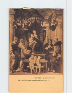 Postcard La Madonna del Baldacchino By Raffaello, R. Galleria Pitti, Italy