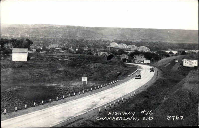 CHAMBERLIN SD Highway #16 Panorama REAL PHOTO Old Postcard
