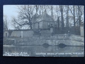 AMESBURY Countess Bridge & Diana House c1915 RP Postcard LARKHILL CAMP cds