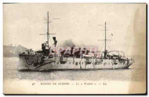 Postcard Old Boat lightning Navy