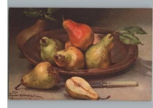 Still Life Pears by Edition Strehle Switzerland Vintage Postcard Unused