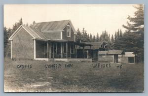 W.FORKS ME COMBER INN CABINS ANTIQUE REAL PHOTO POSTCARD RPPC