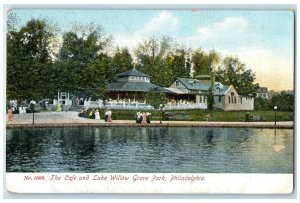 c1910 The Cafe Lake Willow Grove Park Philadelphia Pennsylvania Vintage Postcard