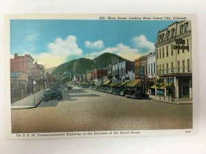 Canon City CO US Highway 50 Main Street Scene Postcard Store Fronts