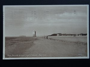 Somerset BERROW The Sands & Low Lighthouse c1950's Postcard by Happnhough