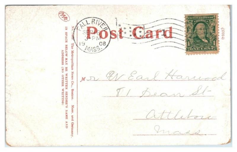 1908 South Park, Fall River, MA Postcard
