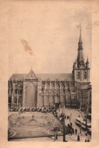 CONTINENTAL SIZE POSTCARD THE CATHEDRAL AT LIEGE BELGIUM C. 1920's