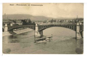 Switzerland - Basel. The Wettstein Bridge Over the Rheine