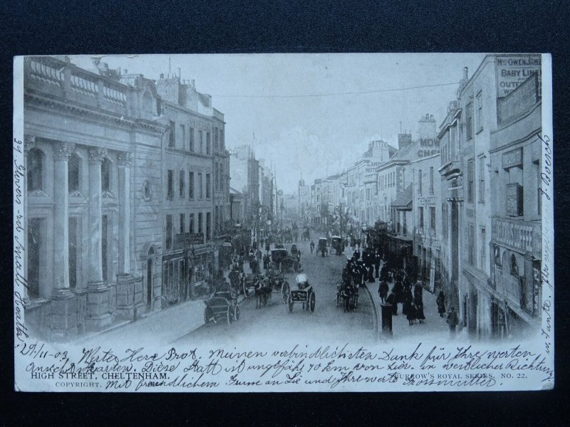 Gloucestershire CHELTENHAM High Street c1903 Postcard by Burrow's Royal Series