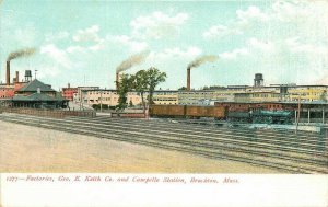 Brockton Massachusetts Campello C-1905 Railroad Factories Keith Postcard 13630