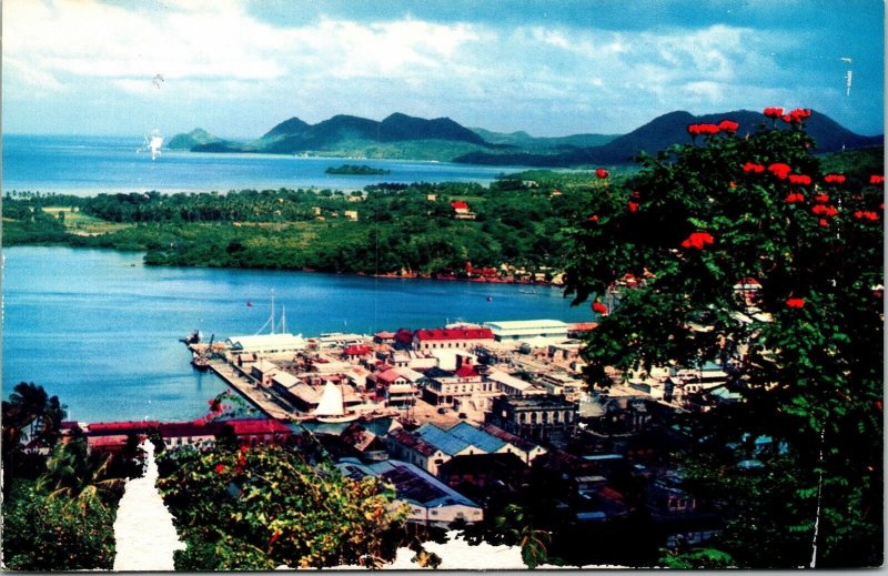 Caribbean West Indies Island St Lucia Clipper VTG Postcard UNP Chrome Unused 