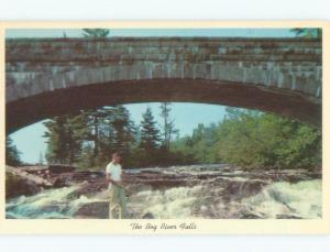 Pre-1980 WATERFALL SCENE Adirondacks - Tupper Lake New York NY E4526