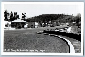 c1950's Along The Sea Wall At Depoe Bay Oregon OR Sawyer RPPC Photo Postcard