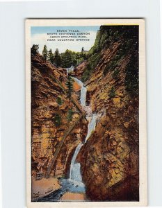 Postcard Seven Falls, South Cheyenne Canyon Above Stratton Park, Colorado