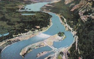 Oregon Columbia River Bonneville Dam Looking East Toward Bridge Of The Gods