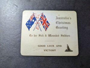 Mint Australia Holiday Postcard Christmas Greeting to Sick and Wounded Soldiers