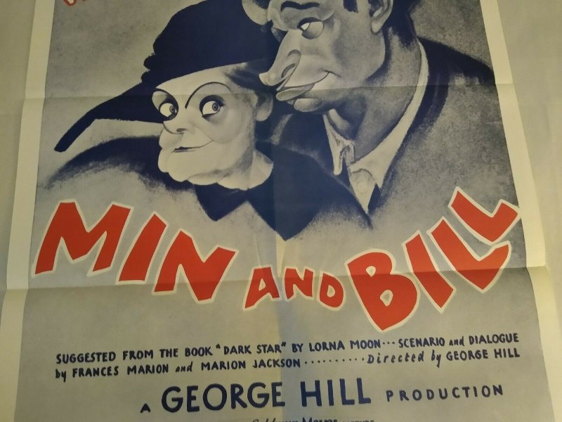 Min And Bill Movie Poster 1962 Original Vintage 41 x 27 Folded Marie Dressler