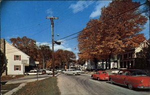 Arlington Vermont VT Street Scene Cars 1950s-60s Postcard