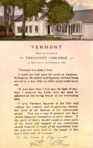 Vermont Bennington Speech Of President Coolidge Handcolored Albertype